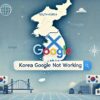 韓国でGoogleが使えない状況を示す地図とGoogleマップアイコン