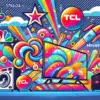 中国テレビメーカーを象徴するポップなイラスト。TCLやハイセンスなどの人気ブランドをイメージしたカラフルなデザインのテレビが描かれており、品質や革新性、グローバルな魅力を表現している