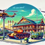 ホーチミン戦争博物館の屋外展示｜戦車や戦闘機が並ぶポップなイラスト